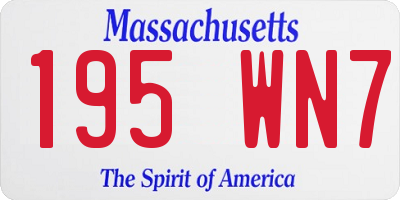 MA license plate 195WN7