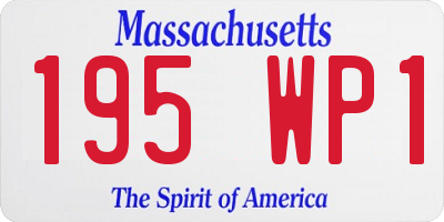 MA license plate 195WP1