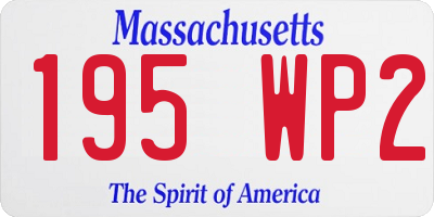 MA license plate 195WP2