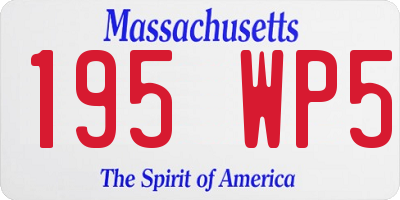 MA license plate 195WP5