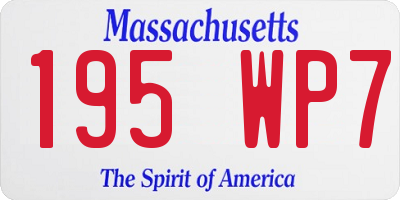 MA license plate 195WP7
