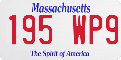 MA license plate 195WP9