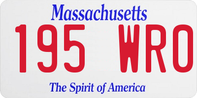MA license plate 195WR0