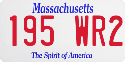 MA license plate 195WR2