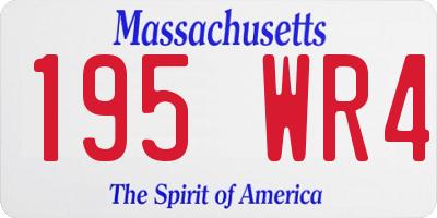 MA license plate 195WR4
