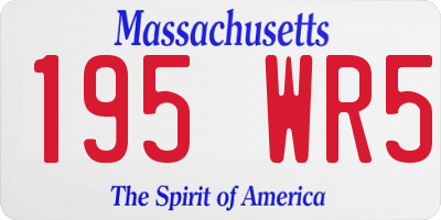 MA license plate 195WR5