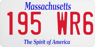 MA license plate 195WR6