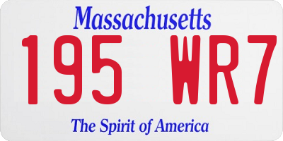 MA license plate 195WR7