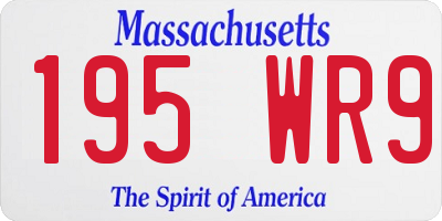 MA license plate 195WR9