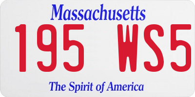 MA license plate 195WS5