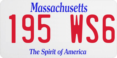MA license plate 195WS6