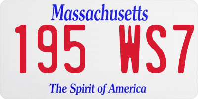 MA license plate 195WS7