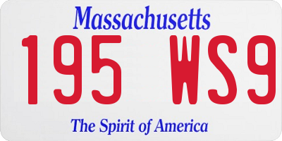 MA license plate 195WS9