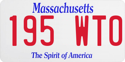 MA license plate 195WT0
