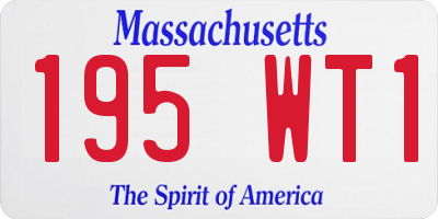 MA license plate 195WT1