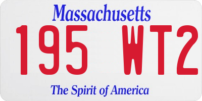 MA license plate 195WT2