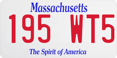 MA license plate 195WT5