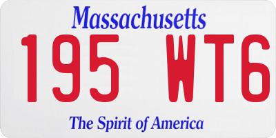 MA license plate 195WT6