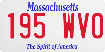 MA license plate 195WV0
