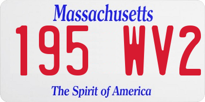 MA license plate 195WV2