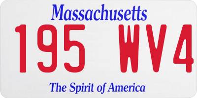 MA license plate 195WV4