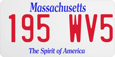 MA license plate 195WV5