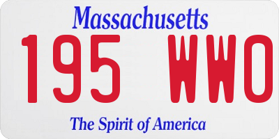 MA license plate 195WW0