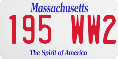 MA license plate 195WW2