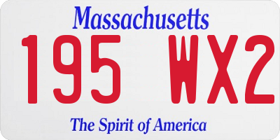 MA license plate 195WX2