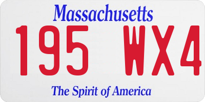 MA license plate 195WX4