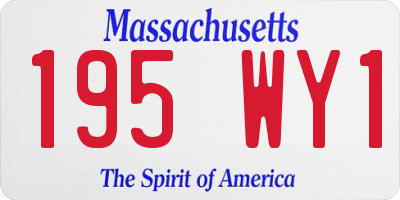 MA license plate 195WY1
