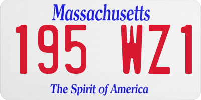MA license plate 195WZ1