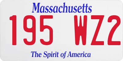 MA license plate 195WZ2