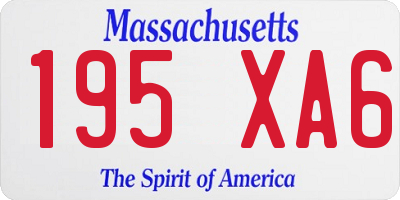 MA license plate 195XA6