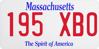 MA license plate 195XB0
