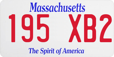 MA license plate 195XB2
