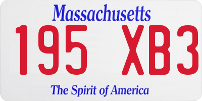 MA license plate 195XB3