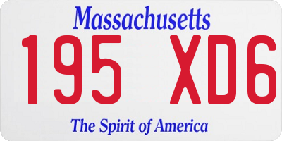 MA license plate 195XD6