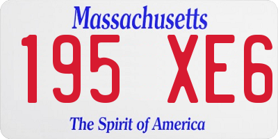 MA license plate 195XE6
