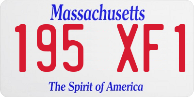 MA license plate 195XF1