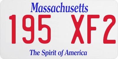 MA license plate 195XF2