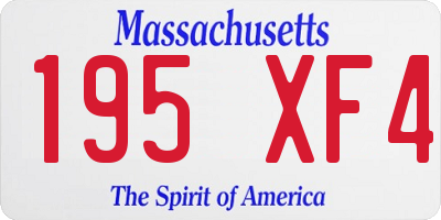 MA license plate 195XF4