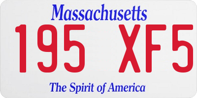 MA license plate 195XF5