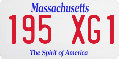 MA license plate 195XG1