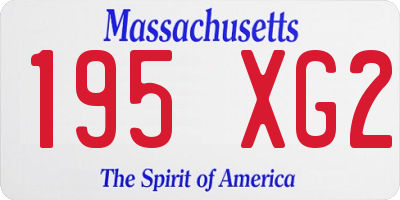 MA license plate 195XG2