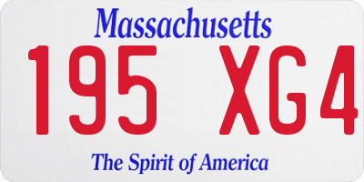 MA license plate 195XG4