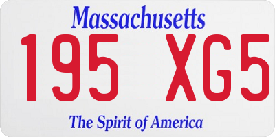 MA license plate 195XG5