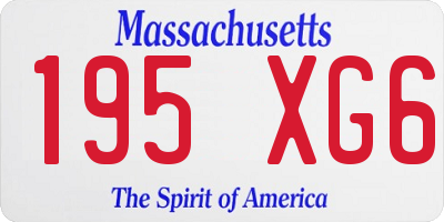 MA license plate 195XG6