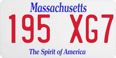 MA license plate 195XG7