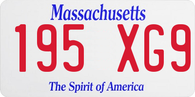 MA license plate 195XG9
